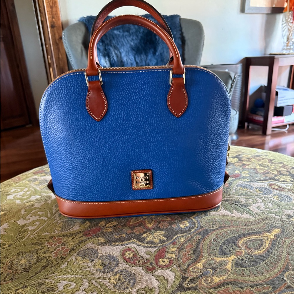 Dooney & Bourke Blue and Tan Satchel